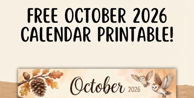 Free October 2026 Calendar Printable 🎃